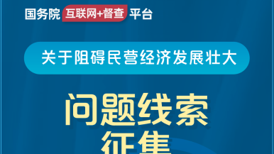 骚逼好痒操我嗯啊视频国务院“互联网+督查”平台公开征集阻碍民营经济发展壮大问题线索